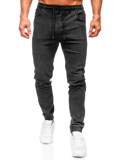 Blugi joggers cargo negri Bolf 9102