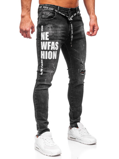 Blugi pentru bărbați slim fit Bolf TF277 negri