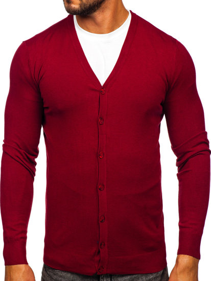 Cardigan cu fermoar bordo Bolf MM6006