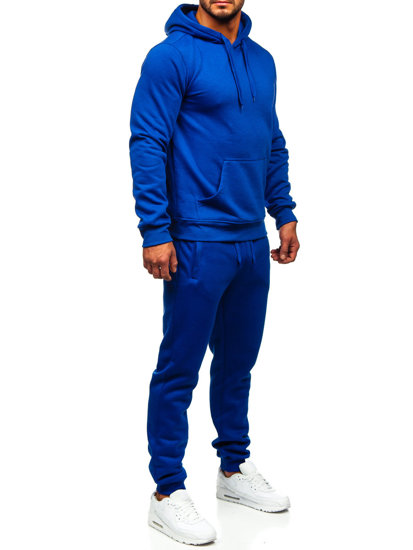 Costum de training albastru-cobalt cu glugă Bolf D003