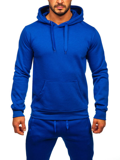 Costum de training albastru-cobalt cu glugă Bolf D003