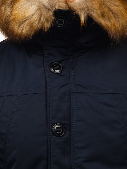 Geacă de iarnă parka alaska bleumarin Bolf JK355