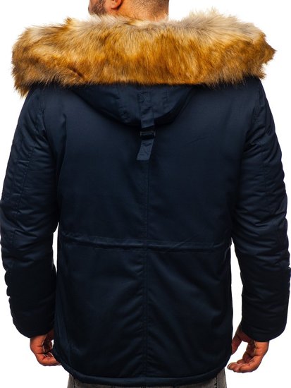 Geacă de iarnă parka alaska bleumarin Bolf JK355