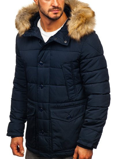 Geacă de iarnă parka alaska bleumarin Bolf JK361