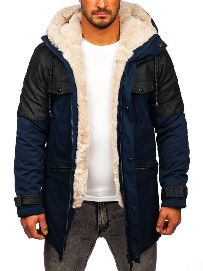 Geacă de iarnă parka bleumarin Bolf 22M116