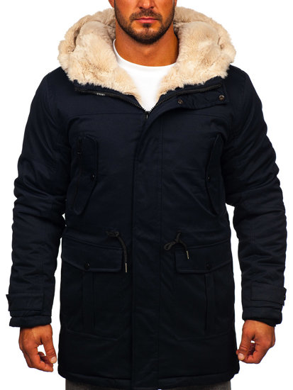 Geacă de iarnă parka bleumarin Bolf  22M317