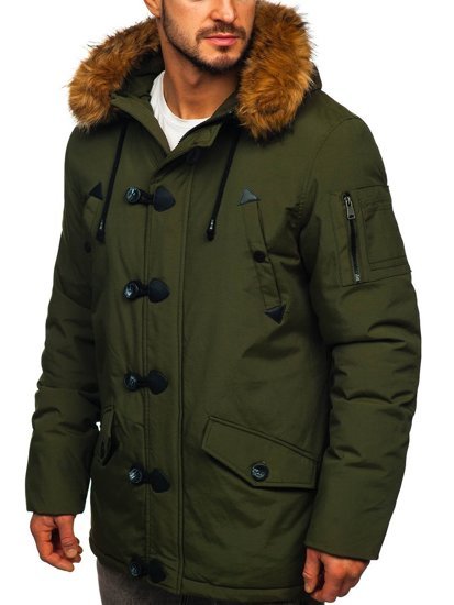 Geacă de iarnă parka verde Bolf 1888