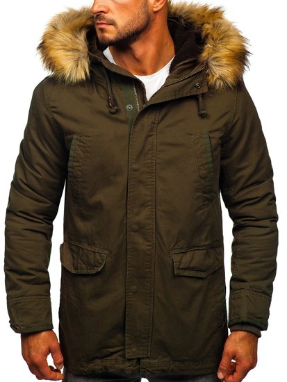 Geacă de iarnă parka verde Bolf 5284