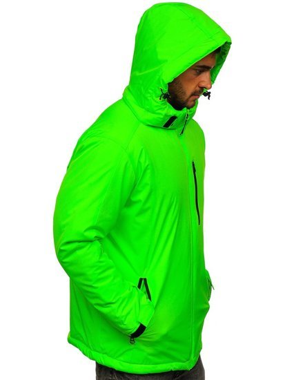 Geacă de iarnă sport verde-neon Bolf HH011