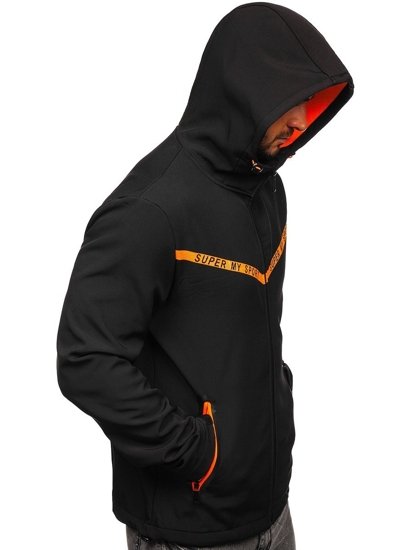 Geacă neagră softshell bărbați Bolf KS2181