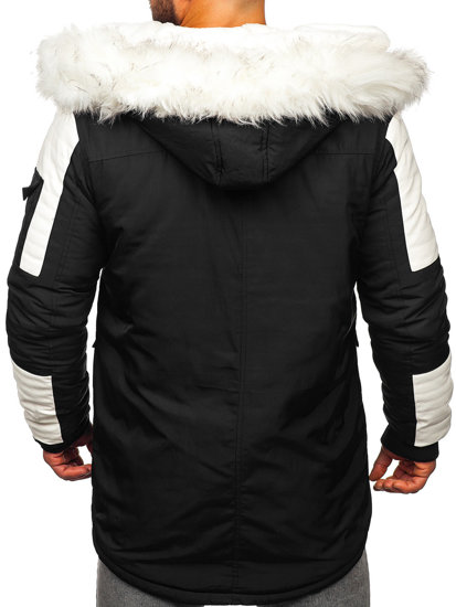 Geacă parka de iarnă neagră Bolf JP5832