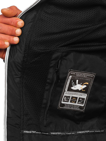 Geacă softshell negru-argintiu Bolf WX086