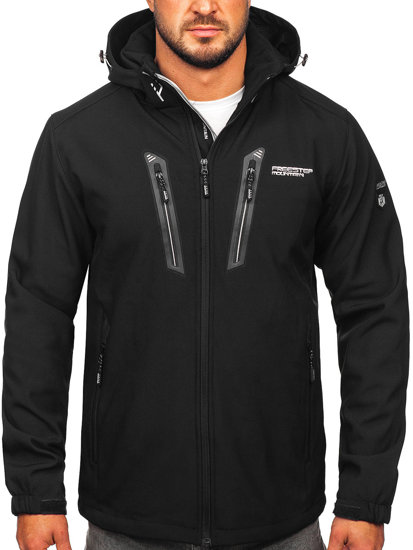 Geacă softshell negru-argintiu Bolf WX086