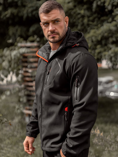 Geacă softshell negru-portocaliu Bolf WX088A