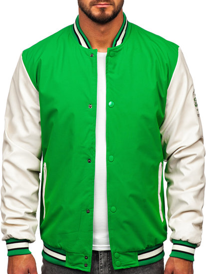 Geacă verde bomber tip baseball Bolf 84M3021