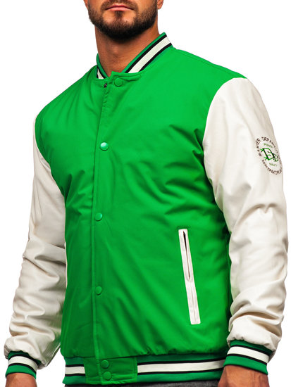 Geacă verde bomber tip baseball Bolf 84M3021