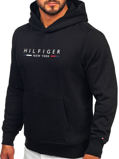 Hanorac negru pentru bărbați cu imprimeu cangur, Tommy Hilfiger MW0MW29301