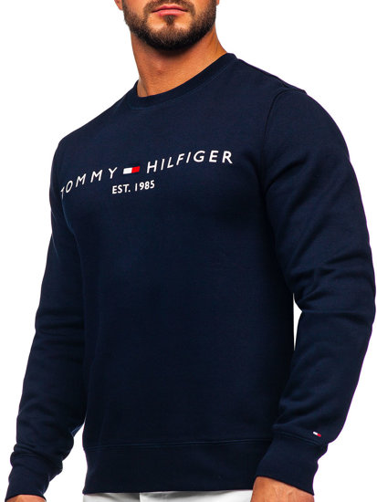 Hanorac pentru bărbați bleumarin fără glugă cu imprimeu Tommy Hilfiger MW0MW11596