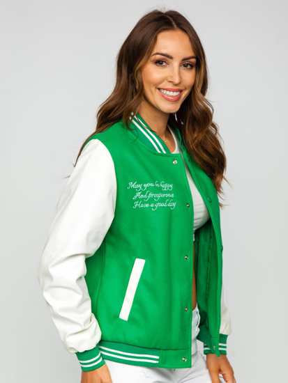 Jachetă verde baseball bomber dame Bolf 16M9067