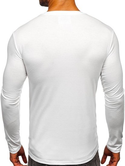 Long sleeve fără imprimeu pentru bărbat alb Bolf 2088L