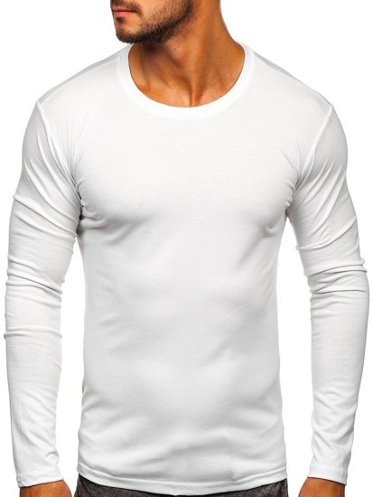 Long sleeve fără imprimeu pentru bărbat alb Bolf 2088L