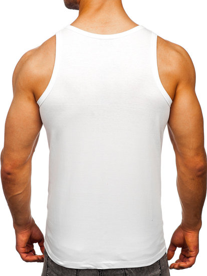 Maiou alb tank top cu imprimeu Bolf 14840