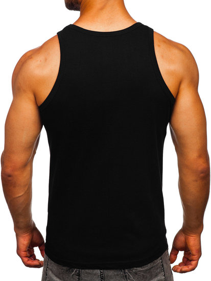 Maiou negru-grafit tank top cu imprimeu Bolf 14834