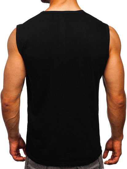 Maiou negru tank top cu imprimeu Bolf 14827