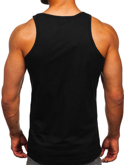 Maiou negru tank top cu imprimeu Bolf 14840