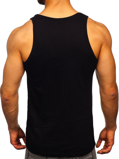 Maiou tank top negru cu imprimeu Bolf 14830