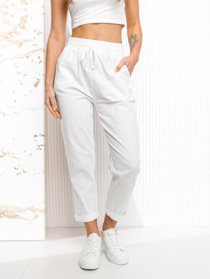 Pantaloni albi dame Bolf W7832