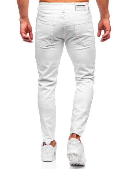 Pantaloni albi pentru bărbați, blugi slim fit Bolf 5876