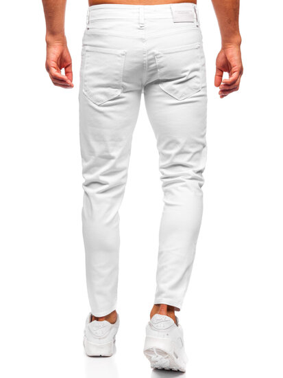 Pantaloni albi pentru bărbați, blugi slim fit Bolf 5888