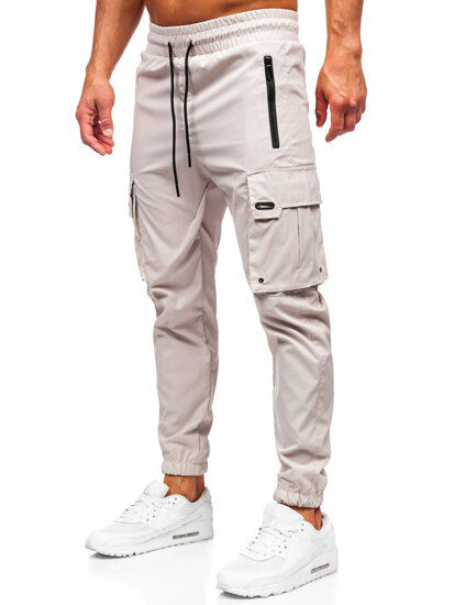 Pantaloni cargo bej Pantaloni de jogging pentru bărbați de la Bolf HSS298