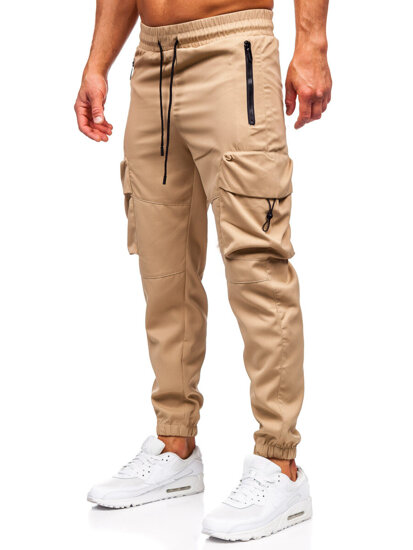 Pantaloni cargo bej Pantaloni de jogging pentru bărbați de la Bolf HSS299