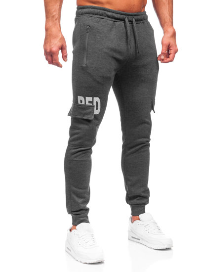 Pantaloni cargo din grafit, pantaloni de jogging pentru bărbați, pantaloni de trening de la Bolf HW2176