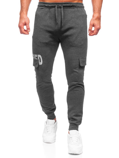 Pantaloni cargo din grafit, pantaloni de jogging pentru bărbați, pantaloni de trening de la Bolf HW2176