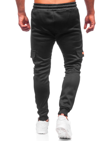 Pantaloni cargo izolați negru și roșu Pantaloni de trening pentru bărbați Joggeri Bolf HW2202