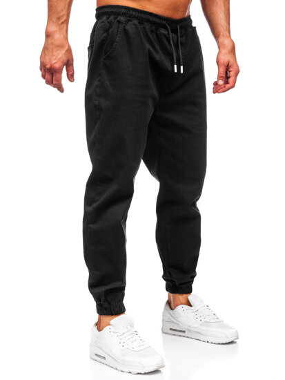 Pantaloni cargo joggers negri Bolf 001