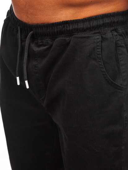 Pantaloni cargo joggers negri Bolf 001