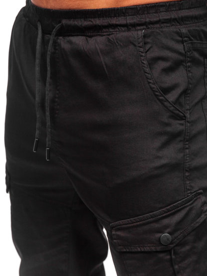 Pantaloni cargo joggers negri Bolf 384A