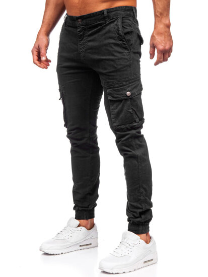 Pantaloni cargo joggers negri Bolf JM5502