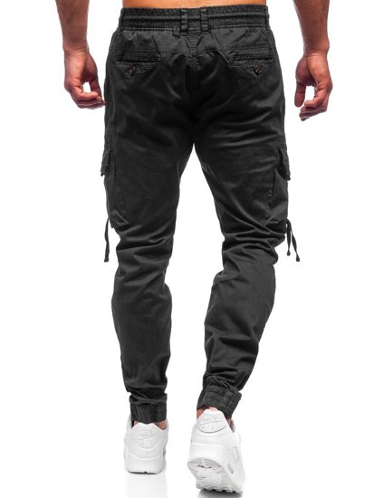 Pantaloni cargo negri Bolf 8956