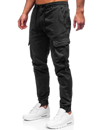 Pantaloni cargo negri Bolf 8956