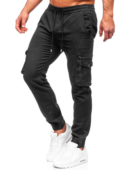 Pantaloni cargo negri Bolf MP0181N