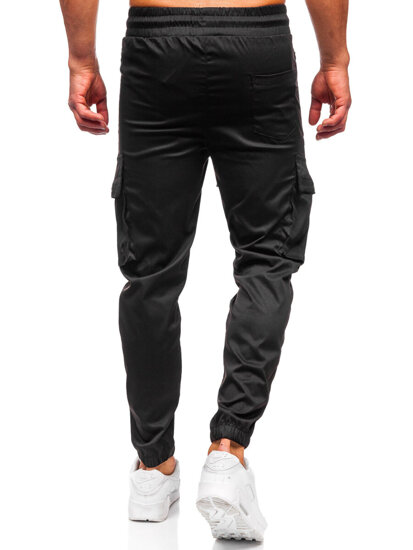 Pantaloni cargo negri pentru bărbați pantaloni de jogging pantaloni de trening de la Bolf HSS300