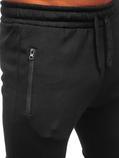 Pantaloni cargo negri pentru bărbați, pantaloni de jogging, pantaloni de trening de la Bolf HW2176