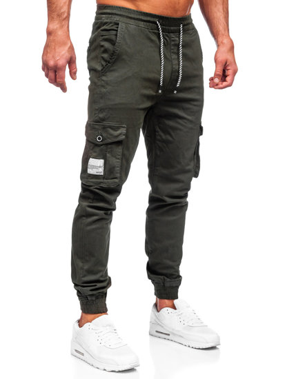 Pantaloni cargo pentru bărbați, pantaloni de jogging din material kaki Bolf KA9233