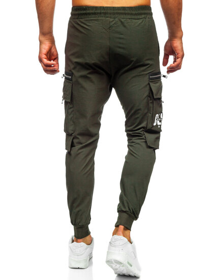 Pantaloni cargo verzi pantaloni de jogging pentru bărbați Bolf K12