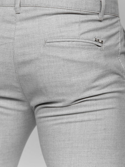 Pantaloni chinos în carouri gri Bolf 0041